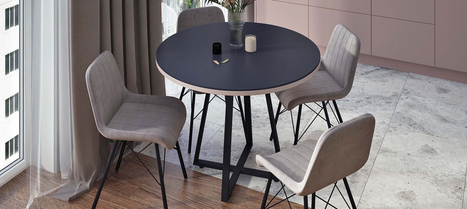 искусственный камень цвет Дымчатый антрацит